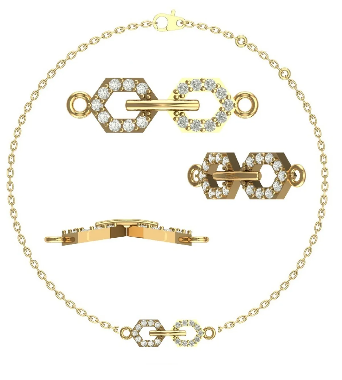 Round Diamond Fashion Bracelet 